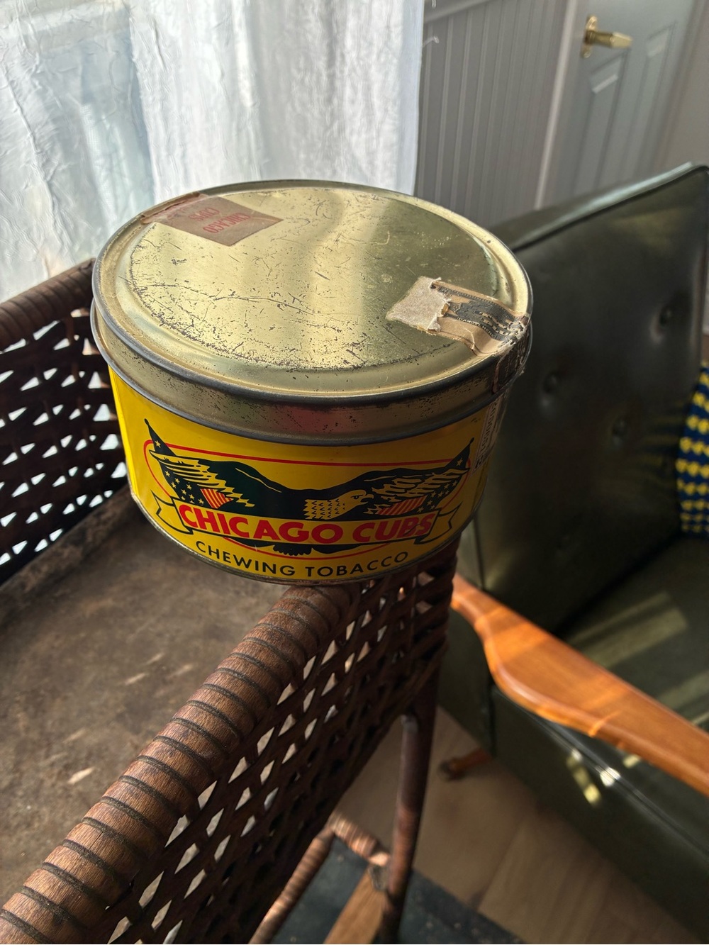 Vintage Chicago Cubs Tobacco Tin • Baseball Advertising Collectible